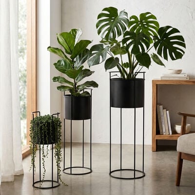 Hilla kukkateline 3 kpl setti musta